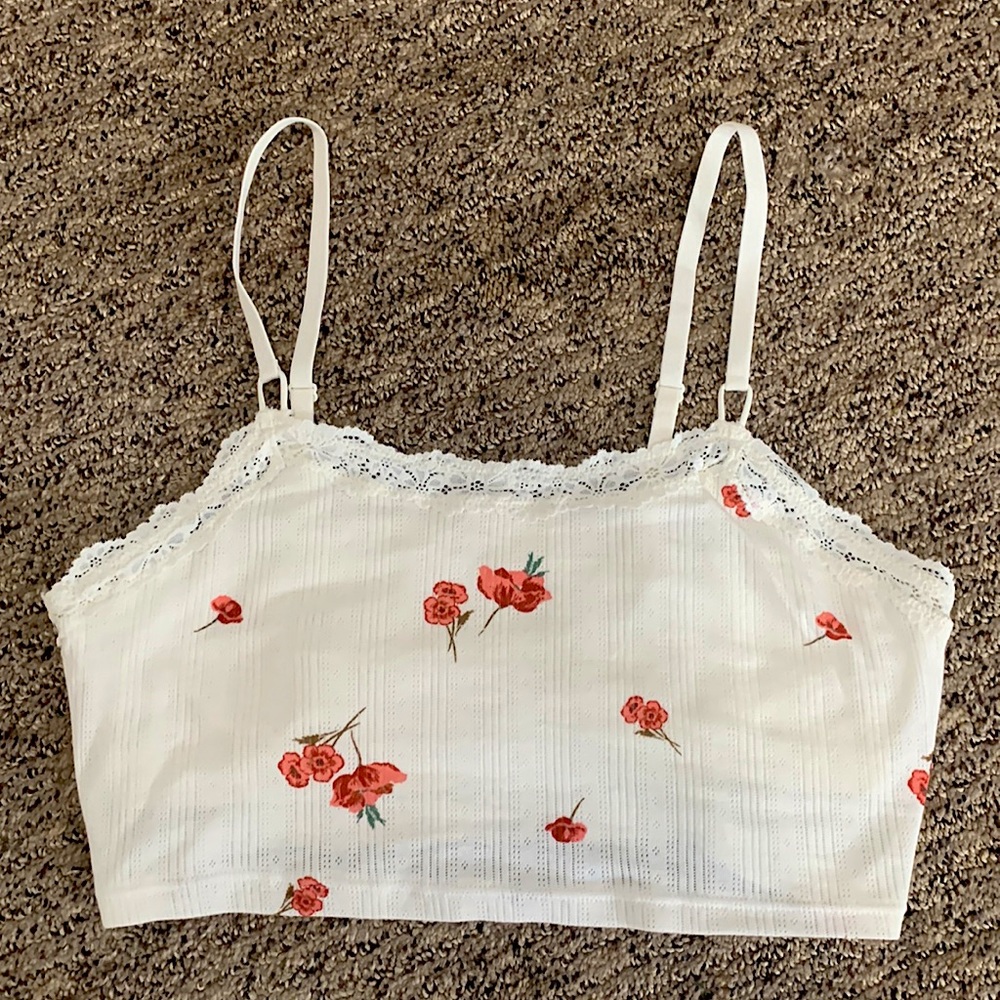 AERIE POINTELLE LACE TRIM LONGLINE BRALETTE